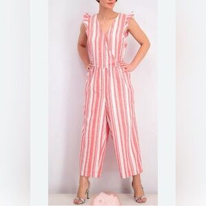 Striped Pink and White Jumpsuit